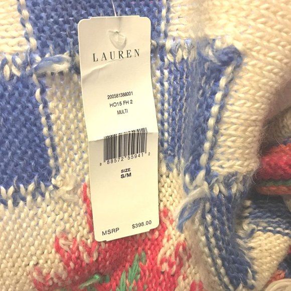 Lauren Ralph Lauren Southwestern Cardigan Sweater Geometric Intarsia S M $398 - Picture 7 of 11